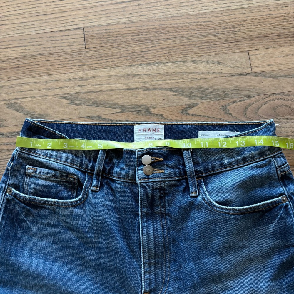 FRAME Le Sylvie Slender Straight Heritage Jeans Womens 30 Blue High Rise Denim - Picture 2 of 8